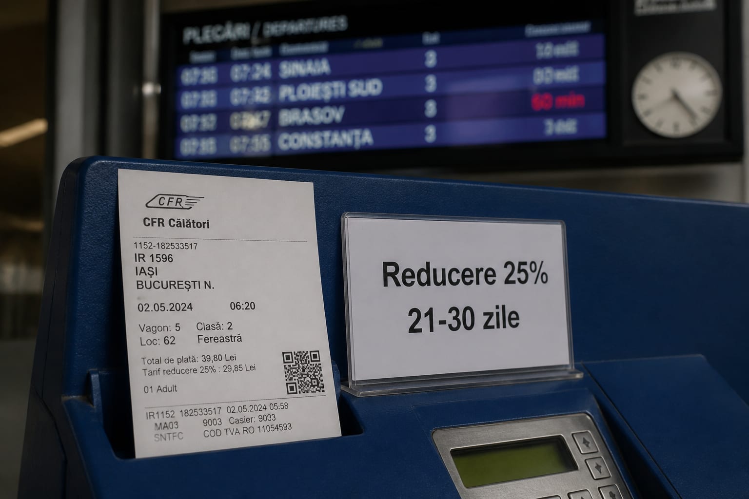 Biletele de tren CFR sunt mai ieftine cu până la 25% la achiziția în avans