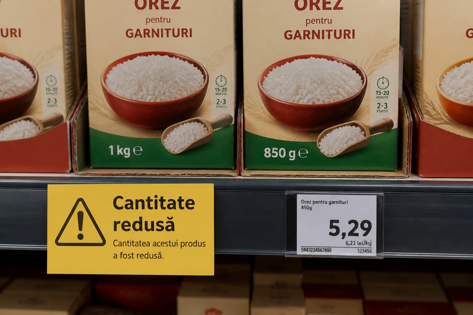Magazinele sunt obligate să anunțe la raft produsele micșorate. Amenzile pot ajunge la 10.000 de lei