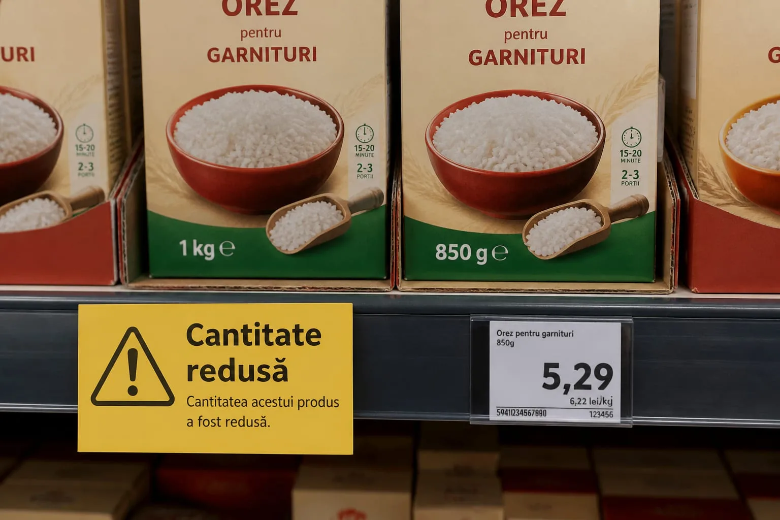 Magazinele sunt obligate să anunțe la raft produsele micșorate. Amenzile pot ajunge la 10.000 de lei