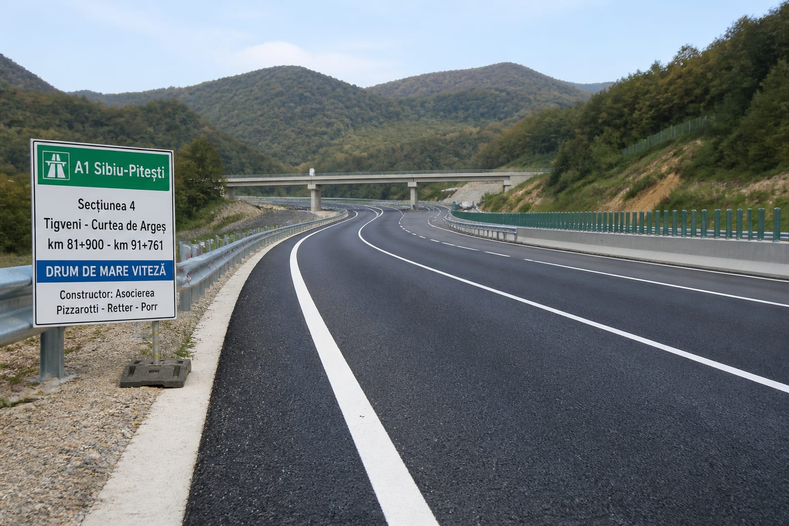 Un nou tronson de aproape 10 kilometri din Autostrada Sibiu-Pitești este aproape de finalizare