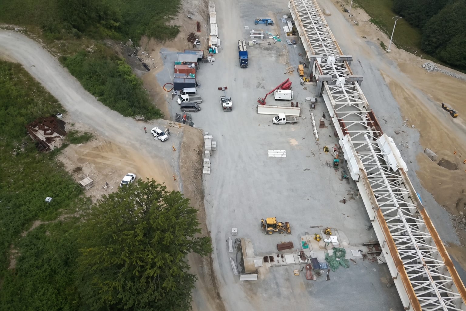 Vedere aerială a unui șantier