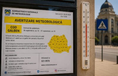 Cod galben de caniculă în aproape toată țara sâmbătă, cu maxime de 36 de grade