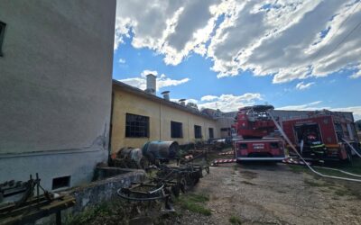 Incendiu la Laslea, provocat probabil de un scurtcircuit. Focul a afectat aproximativ 200 mp din hală