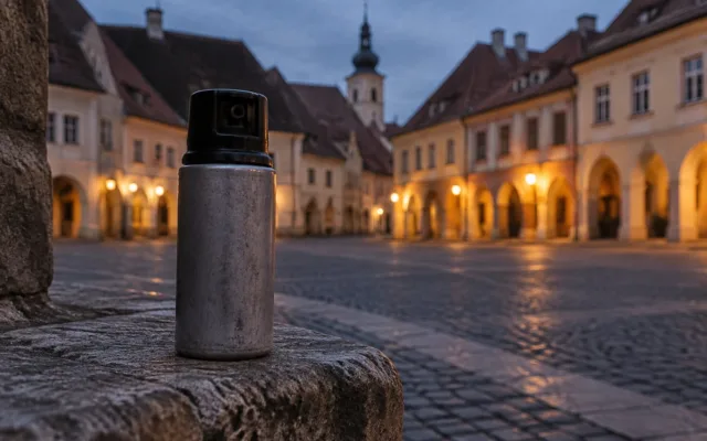 Spray lacrimogen în Sibiu’s Piața