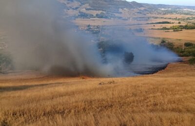 Patru pompieri și o autospecială au intervenit la incendiul de vegetație din Copșa Mică