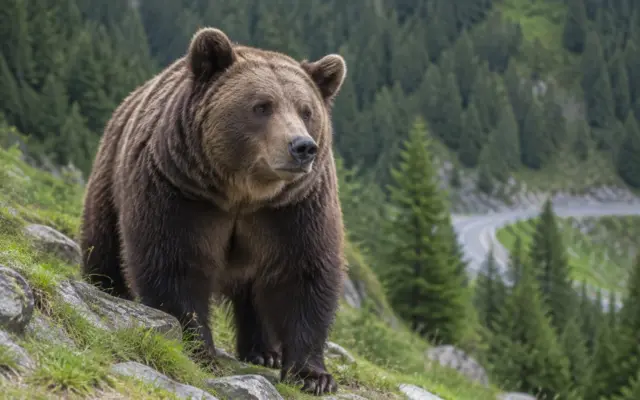 Urs pe Transfăgărășan